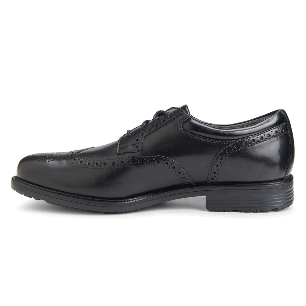 Rockport Mens Lead the Pack Waterproof Wingtip - Dress Shoes Black - LHE750486